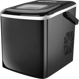 Portable Ice Maker 9 Cubes ready in 9 min/26lbs per 24h with 2 Optional Ice Cube Sizes (Color: as picture)